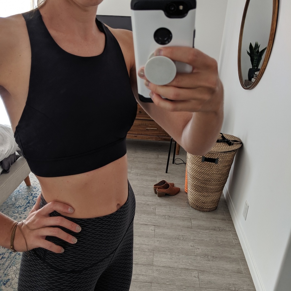 Lululemon Black High Neck Sports Bra NULUX fabric